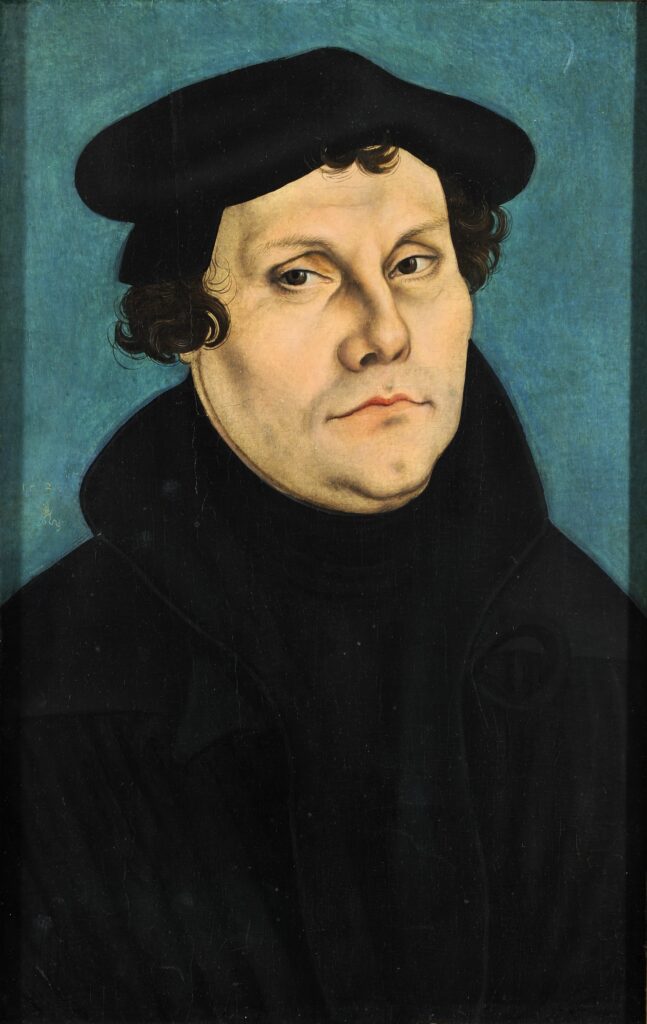 Lucas Cranach vanhemman maalaus Martin Lutherista vuodelta 1528.